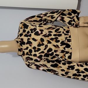 Cheetah Print Blouse, Size Medium